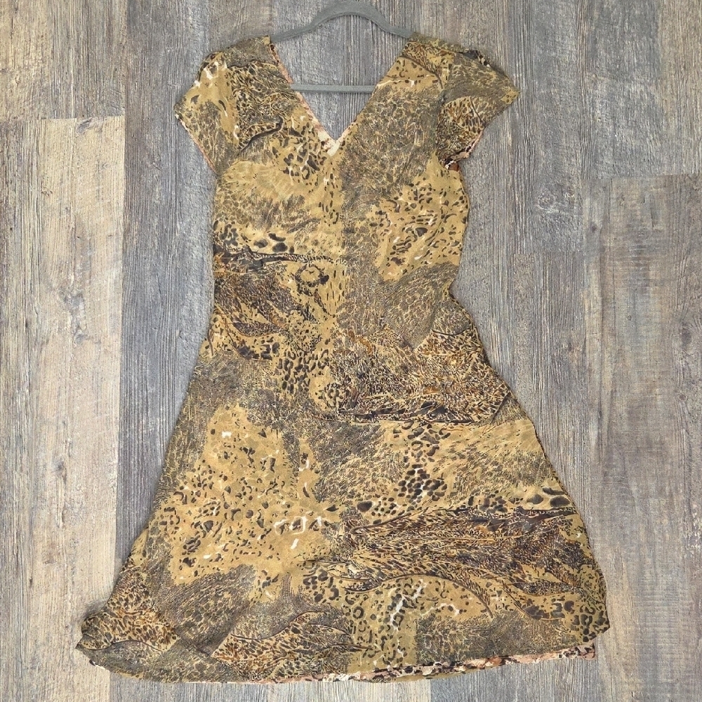 Leopard Print Reversible V-Neck Dress